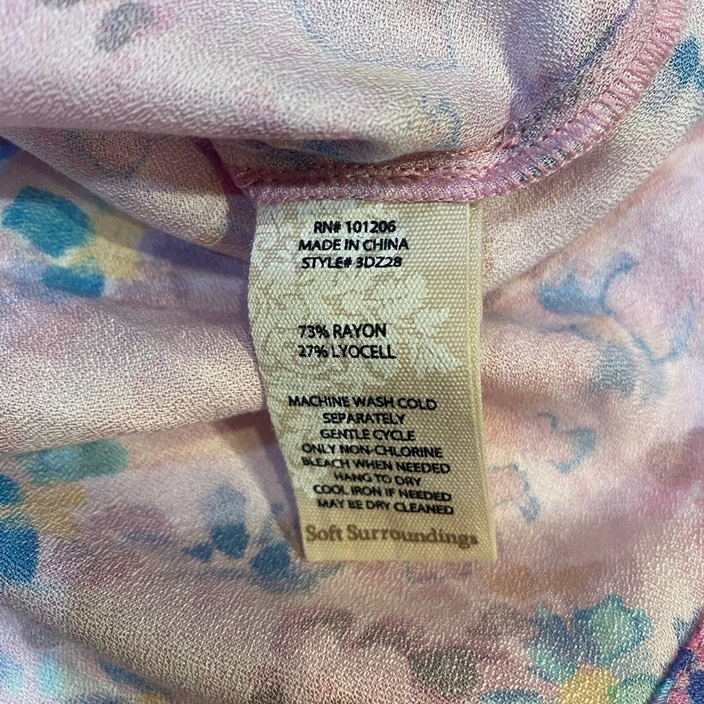 Soft Surroundings Pink Floral Blouse - Picture 4 of 6